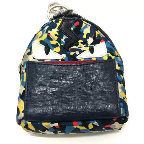 FENDI 7AR432 monster Backpack Key Holder blue/Multicolore - Picture 6 of 11